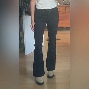 Black fit/flare bootcut pants
